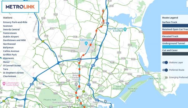 Dublin MetroLink Map (source: Metrolink)