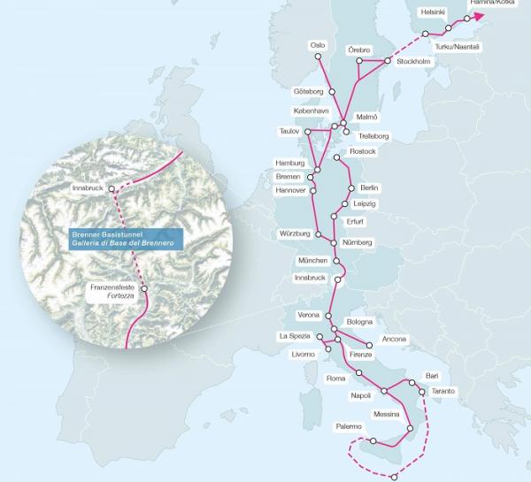 Brenner Base Tunnel - Southern-Northern Europe corridor