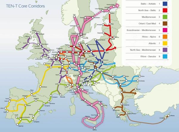 Trans European Transport Network (TEN-T Corridors)