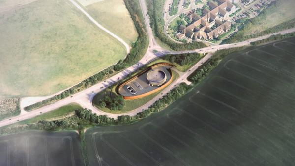 HS2 Amersham Vent Shaft_Aerial view © Grimshaw Align