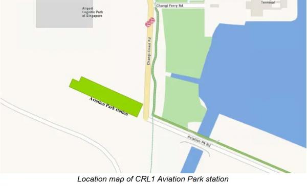 LTA Location of CRL2 Aviation Park Station in Singapore