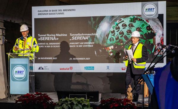 Brenner Base Tunnel TBM Serena reaches state border between Italy and Austria