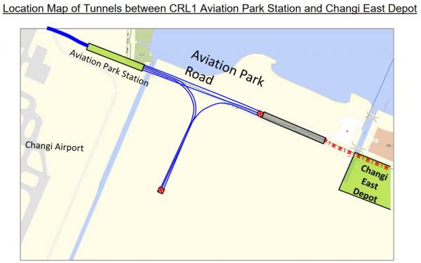 Singapore LTA CRL1 Aviation Park Station and Changi East Depot plans
