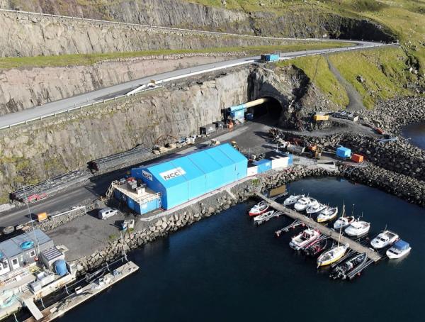 NCC Sandoy Tunnel entrance in Faroe Islands