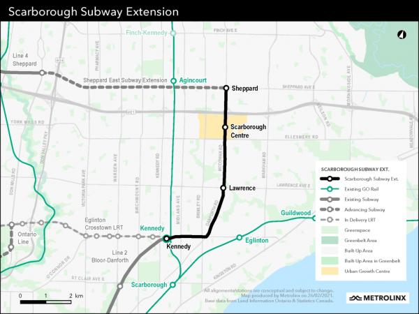 Metrolinks Toronto Scarborough metro extension