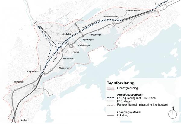 Statens vegvesen - Alternative B for stage two of the E18 Western Corridor