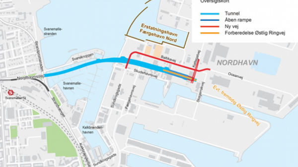 Copenhagen Nordhavn tunnel map. from Vejdirektoratet (Danmark) rapport