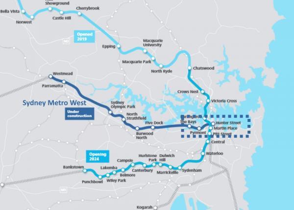 Sydney Metro West routes