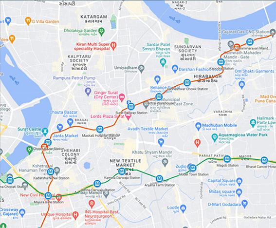 Surat Metro Map