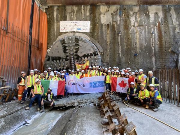 Vancouver Broadway Subway Project TBM arrives at Broadway Town Hall