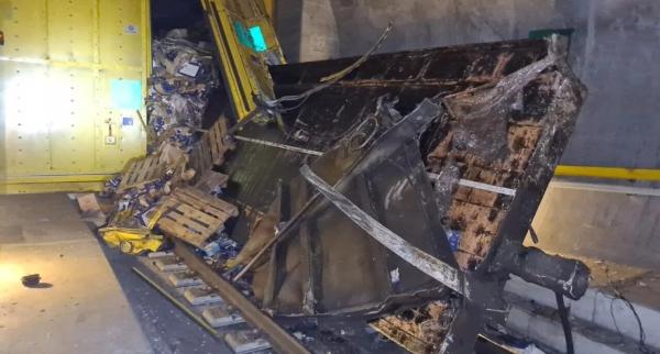 Gotthard Base Tunnel derailed wagon