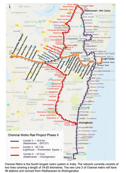 Chennai Metro phase 2 map