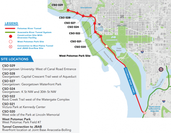 Potomac River Tunnel Corridor Map