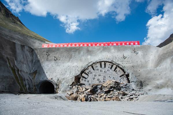 China Railway Tunnel Group TBM breakthrough at Georgia Gudauri Tunnel