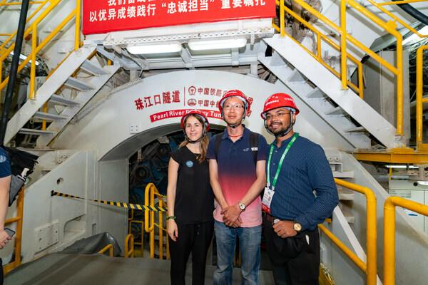 China: Expert posing at the Pearl River Estuary Tunnel