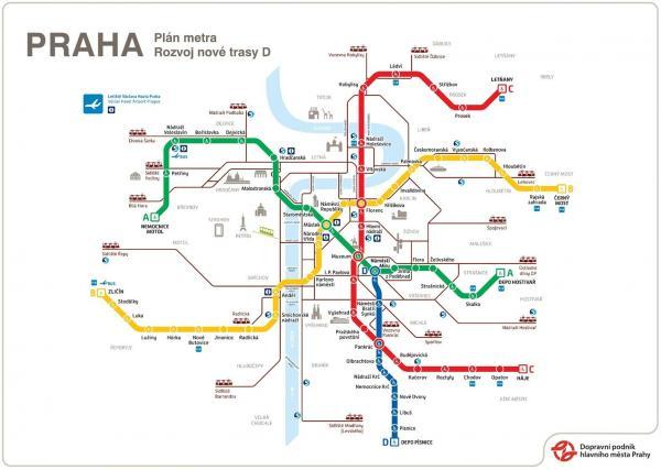 DPP Prague Metro D map