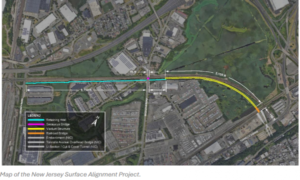 Map of the New Jersey Surface Alignment Project.