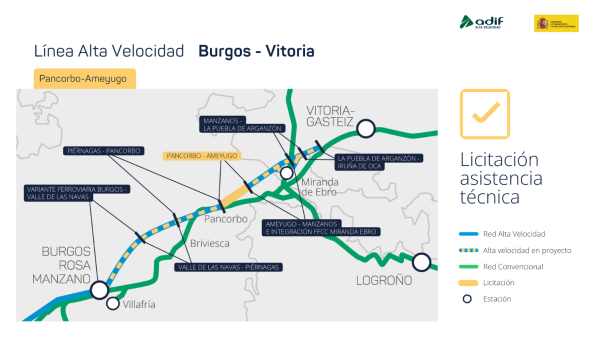 Transportes licita por 10,7 millones de euros la asistencia tcnica para construir el primer tramo de la lnea de alta velocidad Burgos-Vitoria