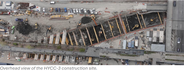 Overhead view of the HYCC-3 construction site