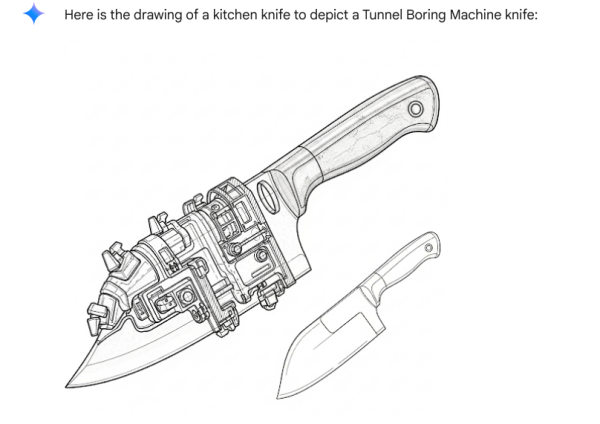 A TBM Knife according to Google Gemini AI tool